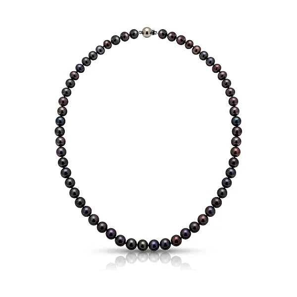 Black Freshwater Pearl Necklace | Grade AAA | 7mm