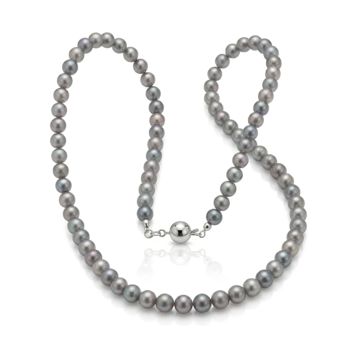 Grey Freshwater Pearl Necklace | AA Grade | 5mm