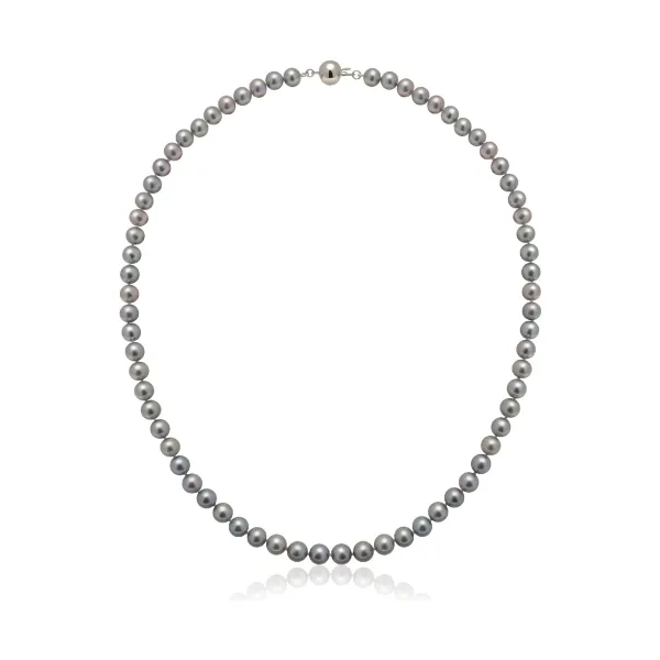 Grey Freshwater Pearl Necklace | AA Grade | 6mm