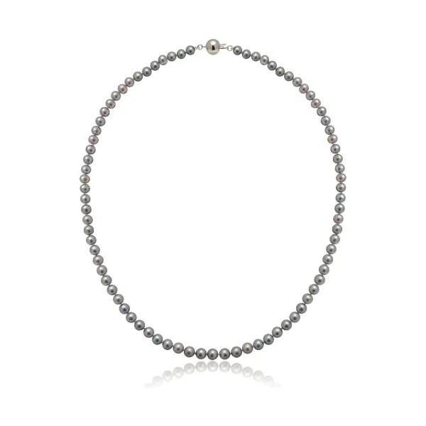 Grey Freshwater Pearl Necklace | AAA Grade | 5mm