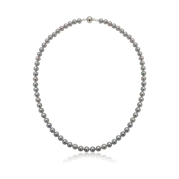 Grey Freshwater Pearl Necklace | AAA Grade | 6mm