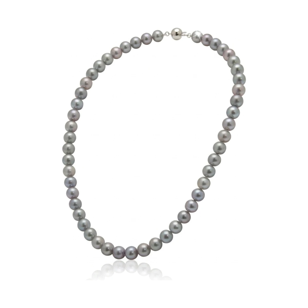 Grey Freshwater Pearl Necklace | AAA Grade | 8mm