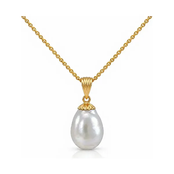 South Sea Baroque Pearl Pendant  |  9ct Yellow Gold