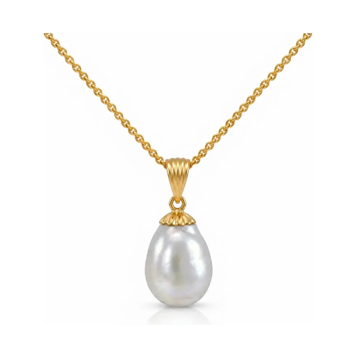 South Sea Baroque Pearl Pendant  |  9ct Yellow Gold