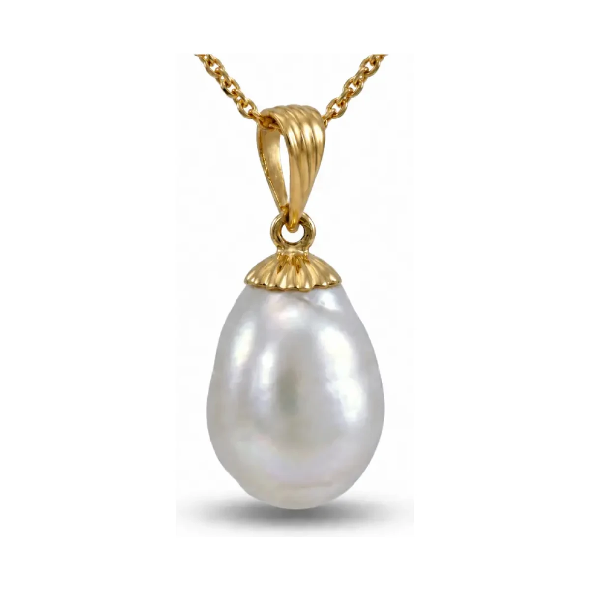 South Sea Baroque Pearl Pendant  |  9ct Yellow Gold