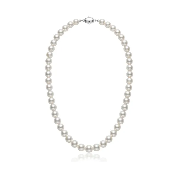 White Akoya Pearl Necklace | AA+ Grade | 8.5-9.0 mm