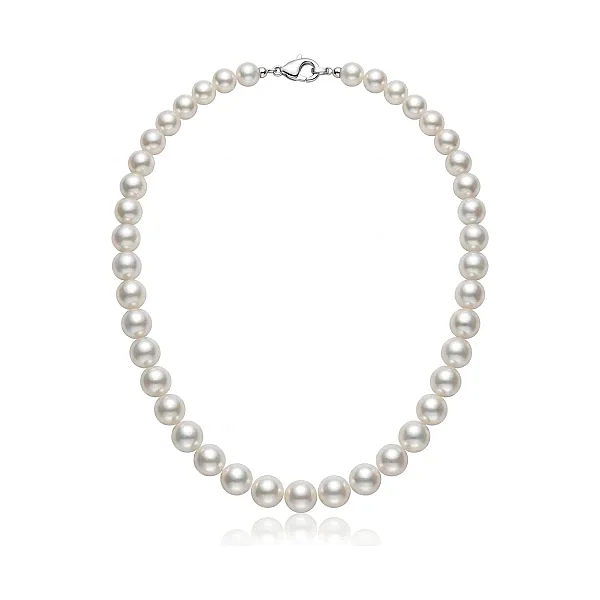 White Akoya Pearl Necklace | AA+ Grade | 9.0-9.5 mm