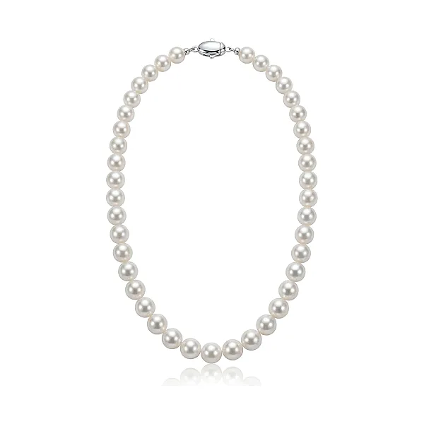 White Akoya Pearl Necklace | AA+ Grade | 9.5-10.0 mm