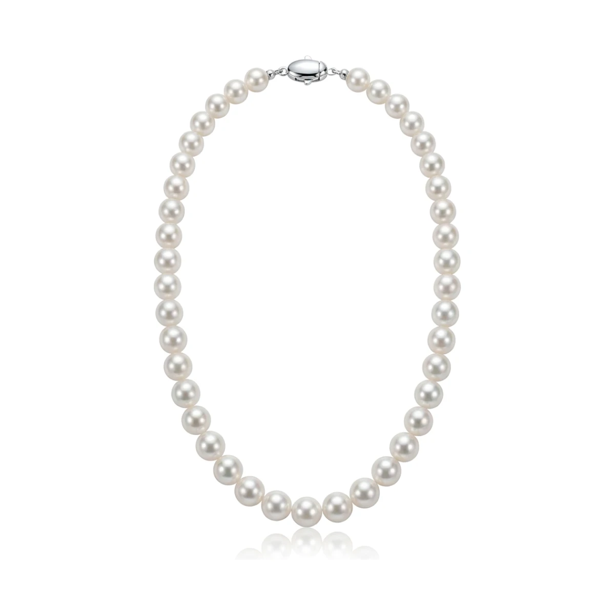 White Akoya Pearl Necklace | AA+ Grade | 9.5-10.0 mm