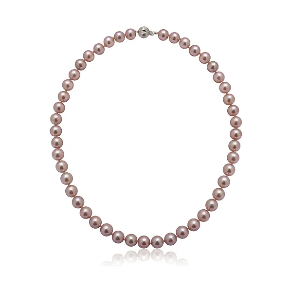 Pink Freshwater Pearl Necklace | AA Grade | 9 mm