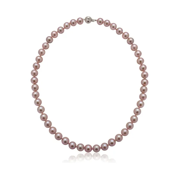 Pink Freshwater Pearl Necklace | AA Grade | 9 mm