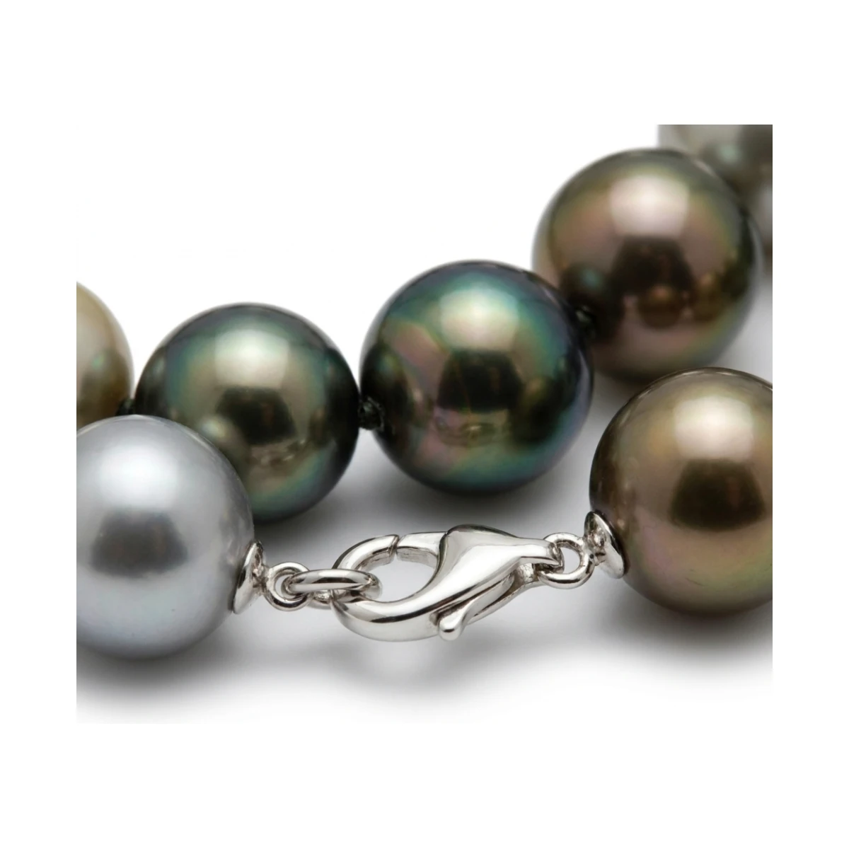 Tahitian Multi-Colour Pearl Necklace 10 to 12 mm.