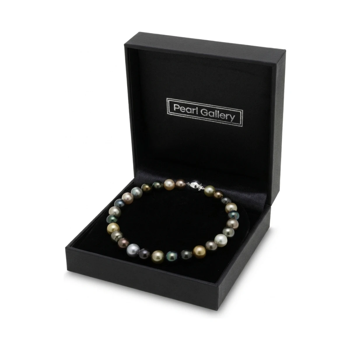 Tahitian Multi-Colour Pearl Necklace 10 to 12 mm.