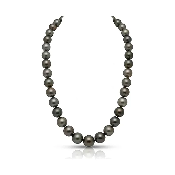 Tahitian Pearl Grey Necklace 10 to 12.5mm
