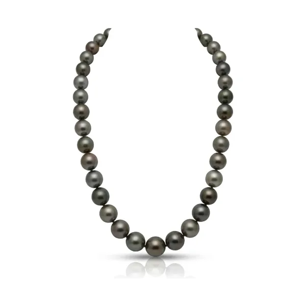 Tahitian Pearl Grey Necklace 10 to 12.5mm