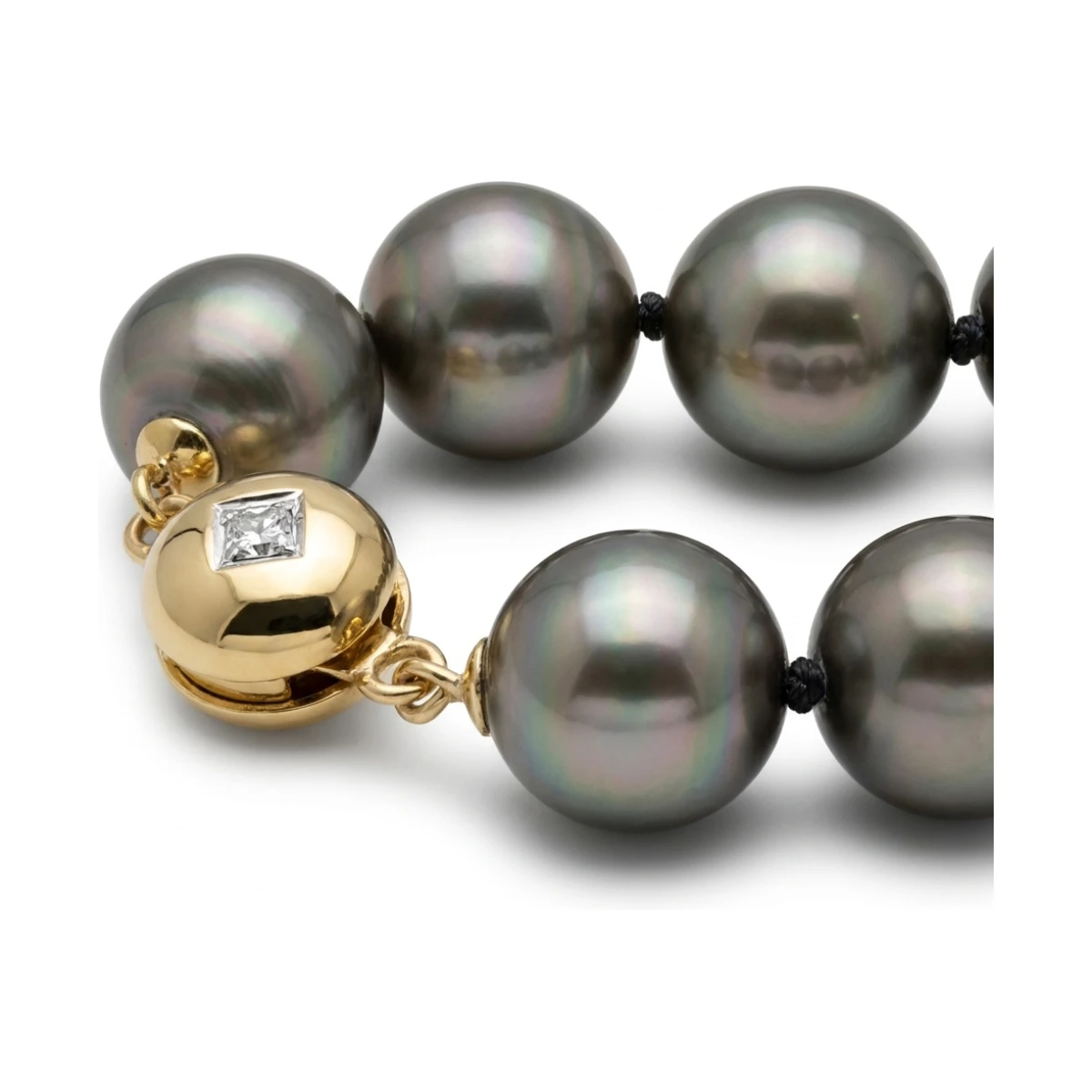 Tahitian Pearl Grey Necklace 10 to 12.5mm