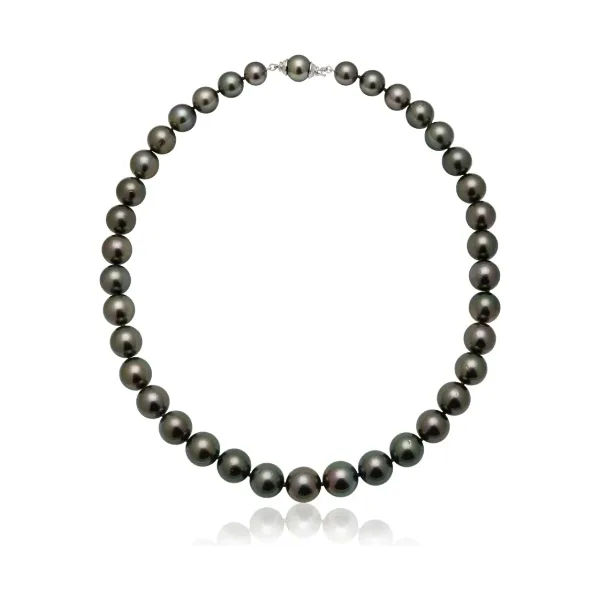 Tahitian Pearl Grey/Green Necklace With Integral Clasp