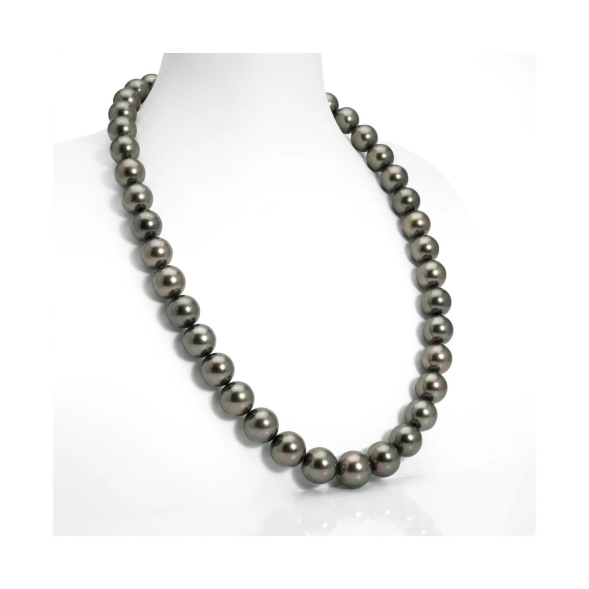 Tahitian Pearl Grey/Green Necklace With Integral Clasp