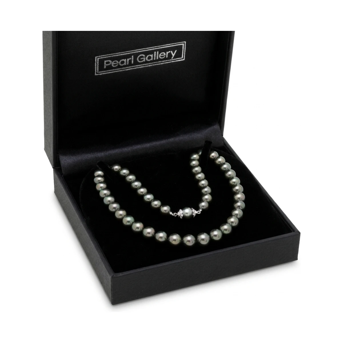 Tahitian Pearl Grey/Green Necklace With Integral Clasp