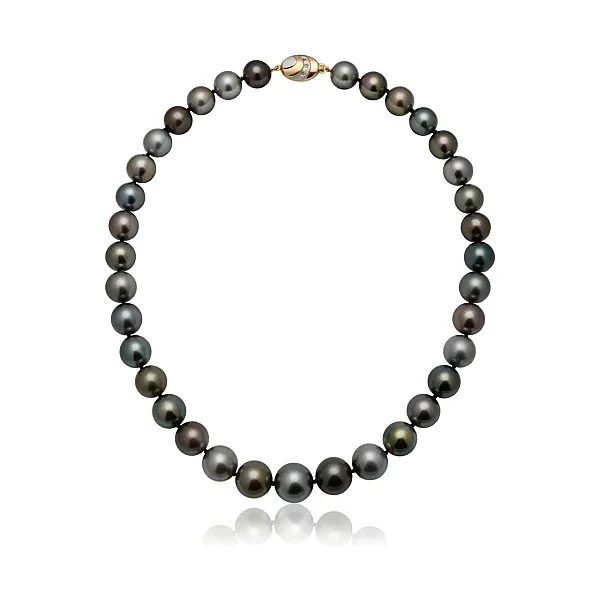Tahitian Pearl Metallic Multi-Tone Necklace 11 to 13.5mm