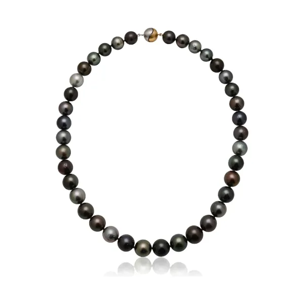 Tahitian Pearl Multi-Dark Tone Necklace 10 to 12mm