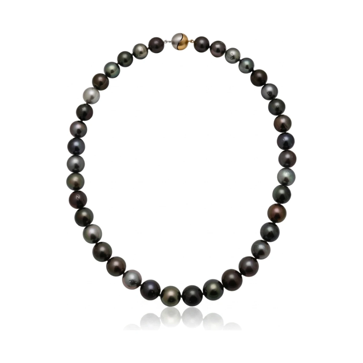 Tahitian Pearl Multi-Dark Tone Necklace 10 to 12mm