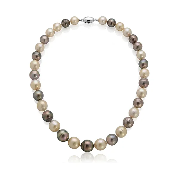 South Sea & Tahitian Baroque Pearl Necklace 8.1 To 12.2mm