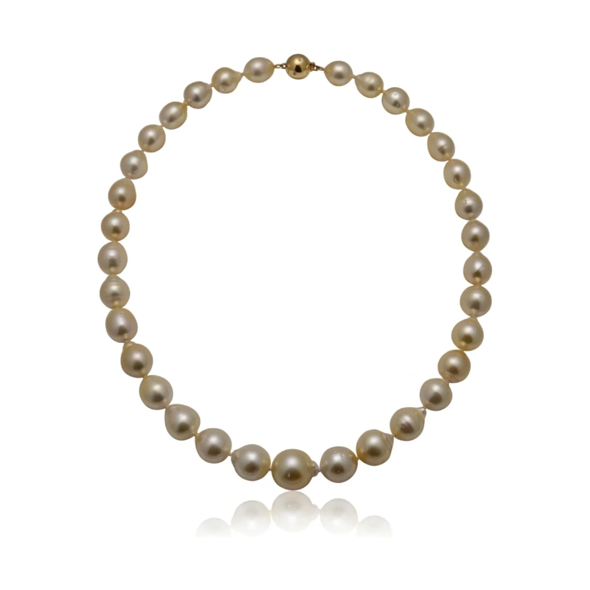 South Sea Baroque Pearl Necklace 9 to 13.5 mm 