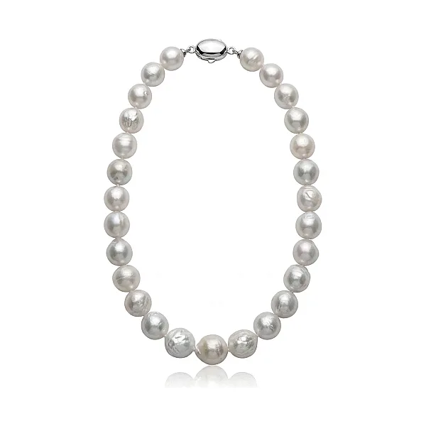 White Baroque South Sea Pearl Necklace 12.2 To 14mm