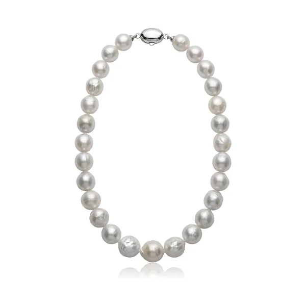 White Baroque South Sea Pearl Necklace 12.2 To 14mm