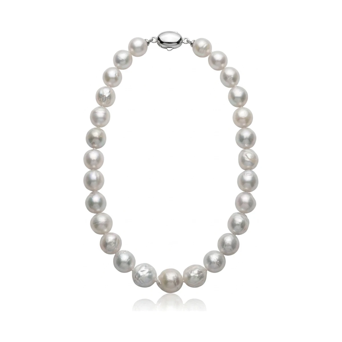 White Baroque South Sea Pearl Necklace 12.2 To 14mm