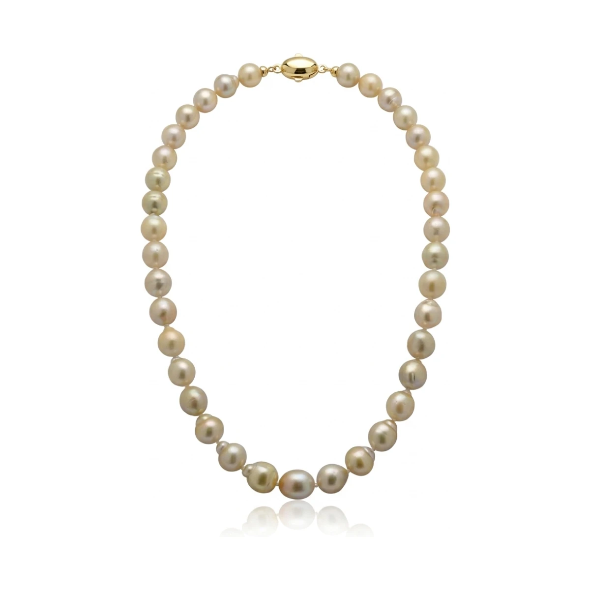 Light Gold Baroque South Sea Pearl Necklace 9.5 To12.1mm