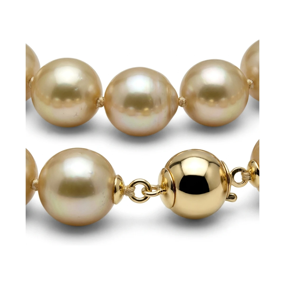 Light Gold Baroque South Sea Pearl Necklace 9.5 To12.1mm