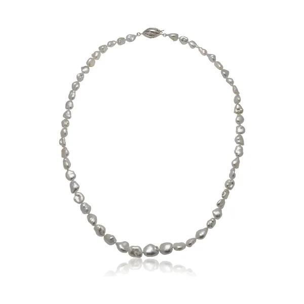 Silver South Sea Keshi Pearl Necklace | 6 to 9mm