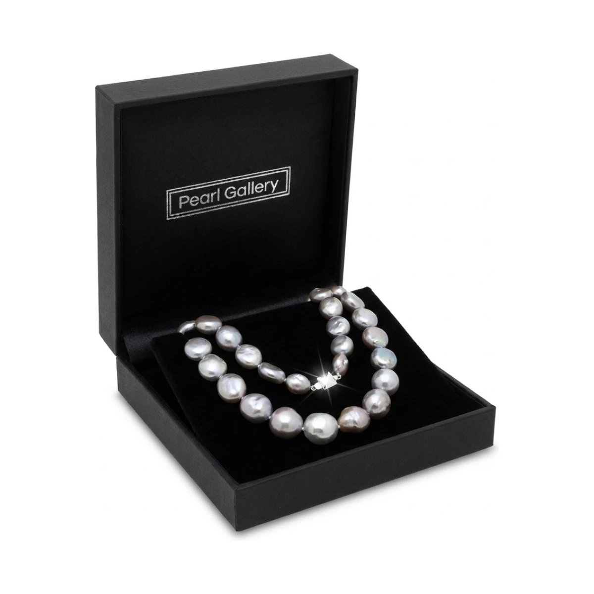 Grey Freshwater Baroque Coin Pearl Necklace | 15 to 19mm