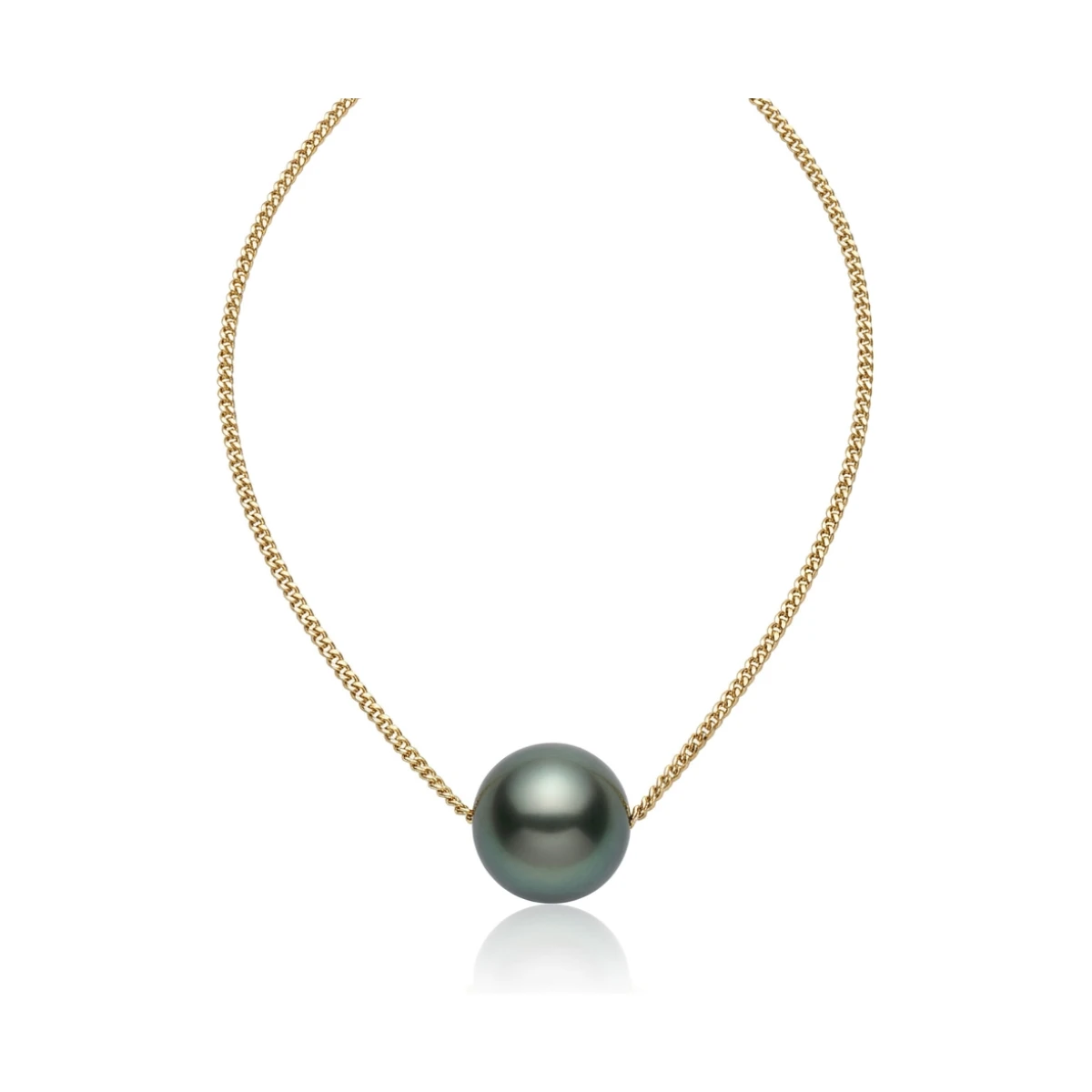 Tahitian Pearl Slider Necklace  |  9ct Yellow Gold