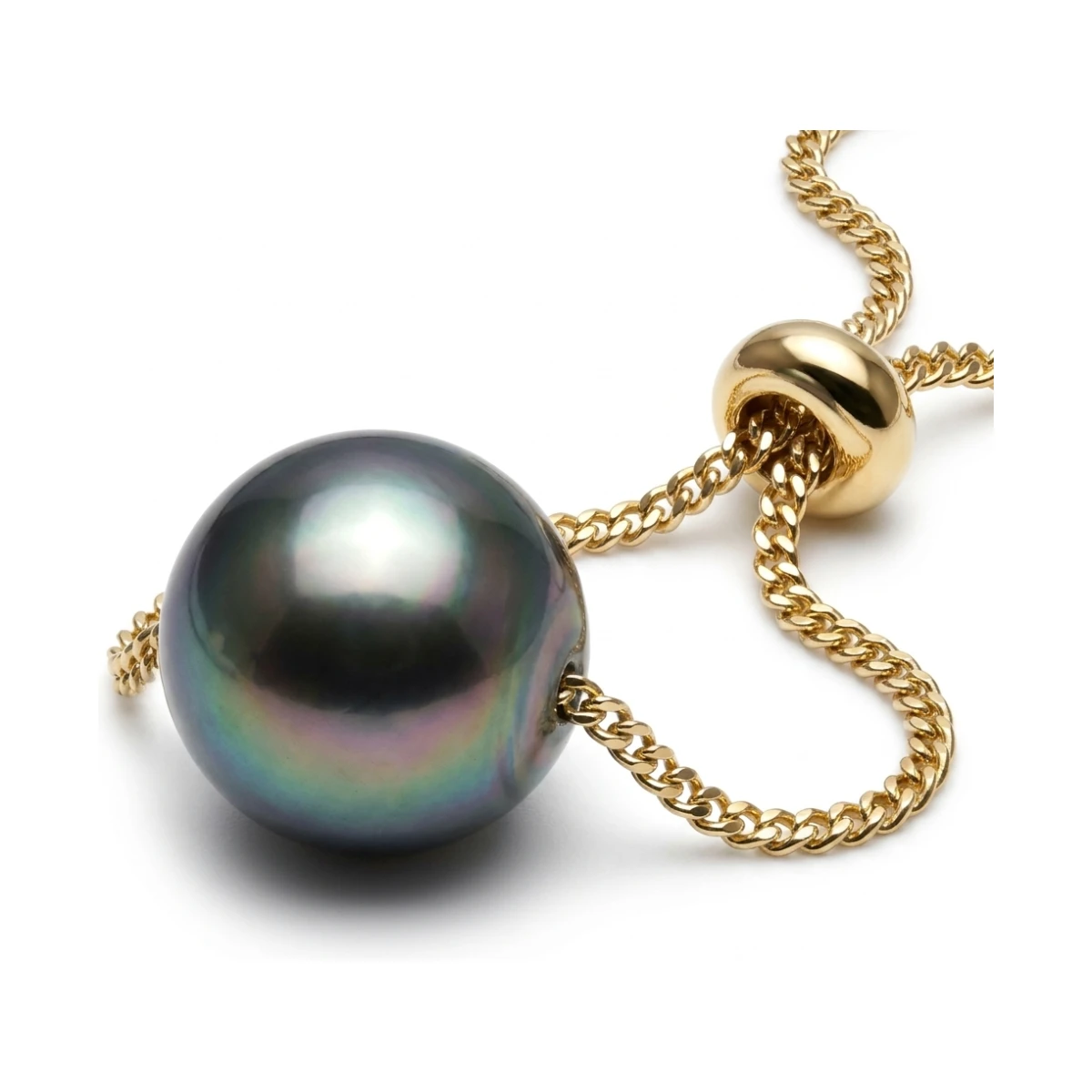 Tahitian Pearl Slider Necklace  |  9ct Yellow Gold
