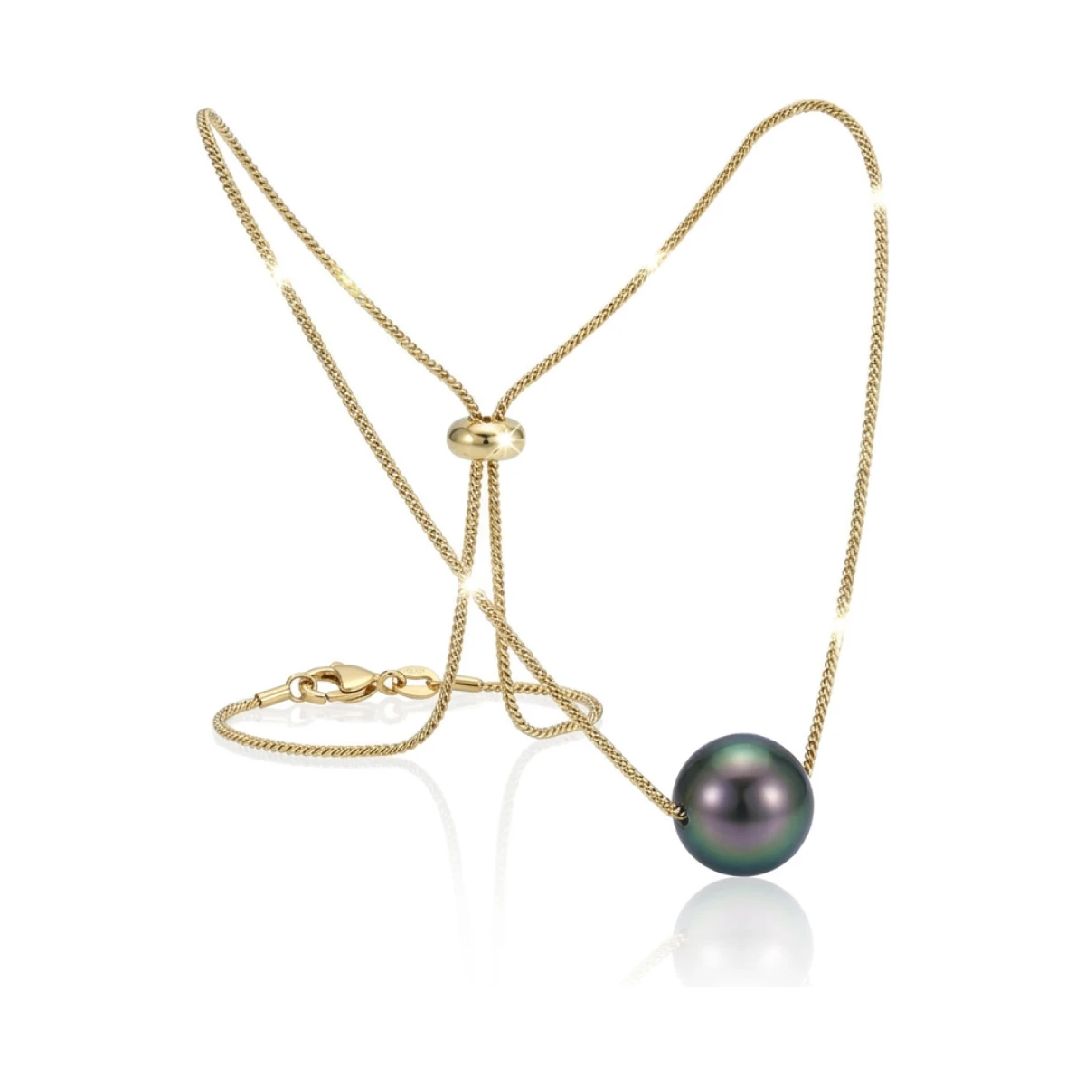 Tahitian Pearl Slider Necklace  |  9ct Yellow Gold