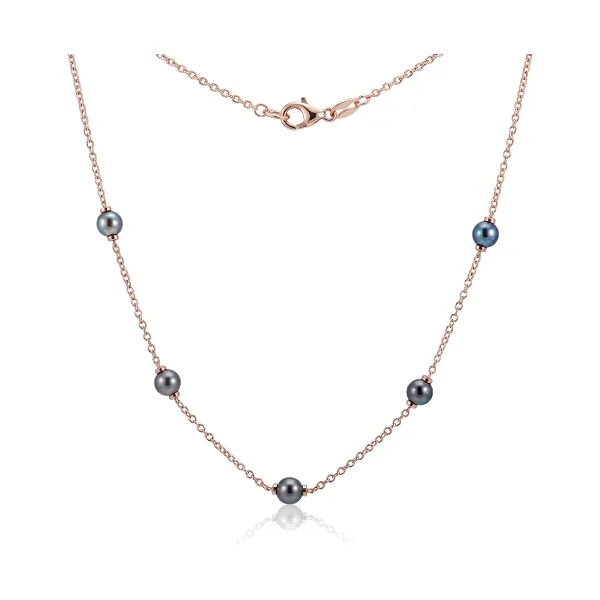 Tahitian Pearl & Chain Link "Mary Berry" Style Necklace  |  9ct Rose Gold