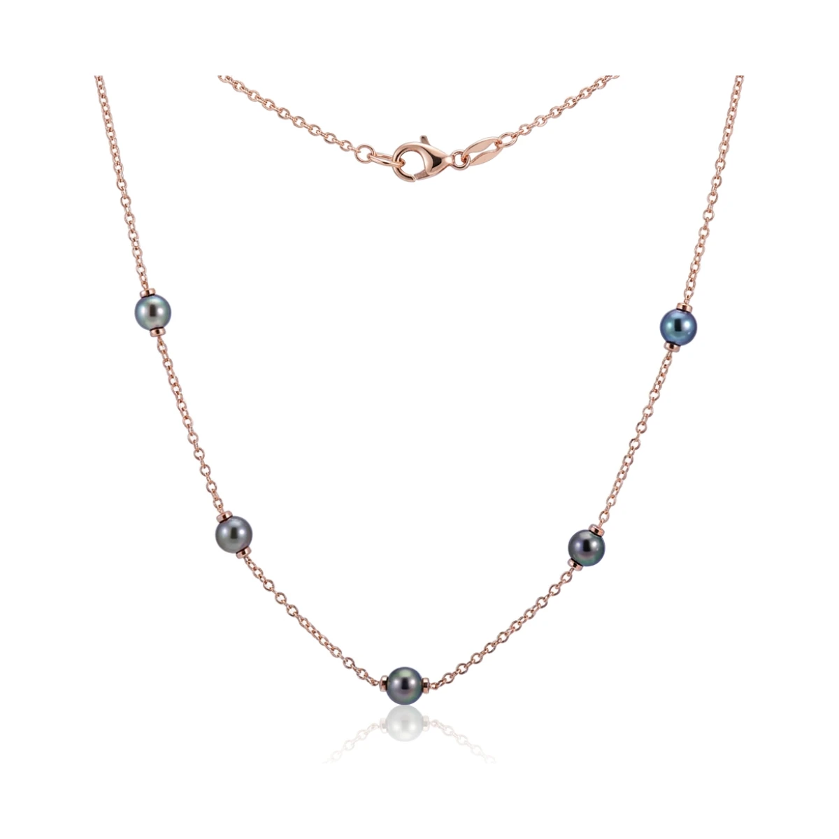 Tahitian Pearl & Chain Link "Mary Berry" Style Necklace  |  9ct Rose Gold