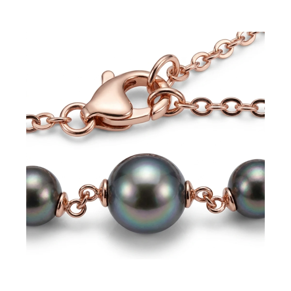 Tahitian Pearl & Chain Link "Mary Berry" Style Necklace  |  9ct Rose Gold