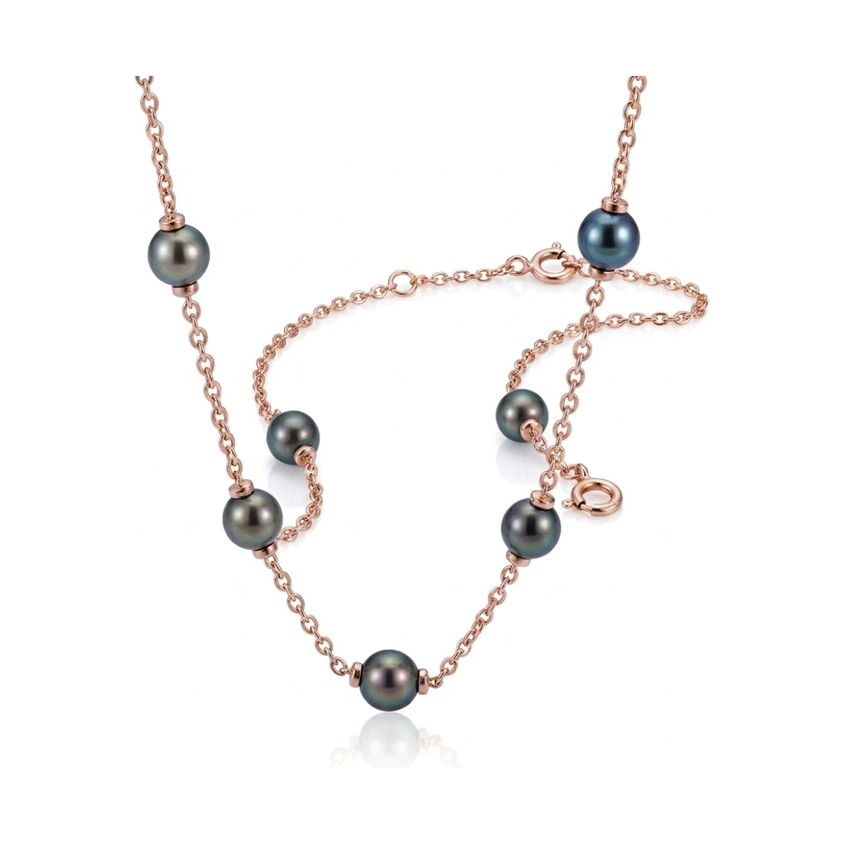 Tahitian Pearl & Chain Link "Mary Berry" Style Necklace  |  9ct Rose Gold