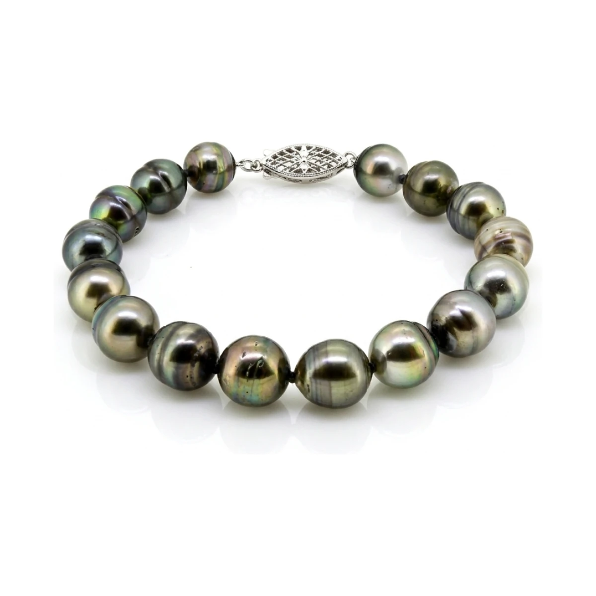 Baroque Tahitian Pearl Bracelet  |  14ct White Gold