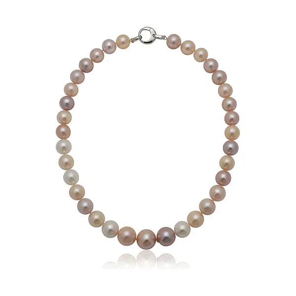 Freshwater Pearl Pastel Multi-Tone Necklace 12 to 15mm
