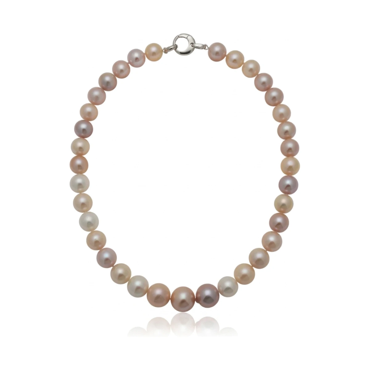 Freshwater Pearl Pastel Multi-Tone Necklace 12 to 15mm