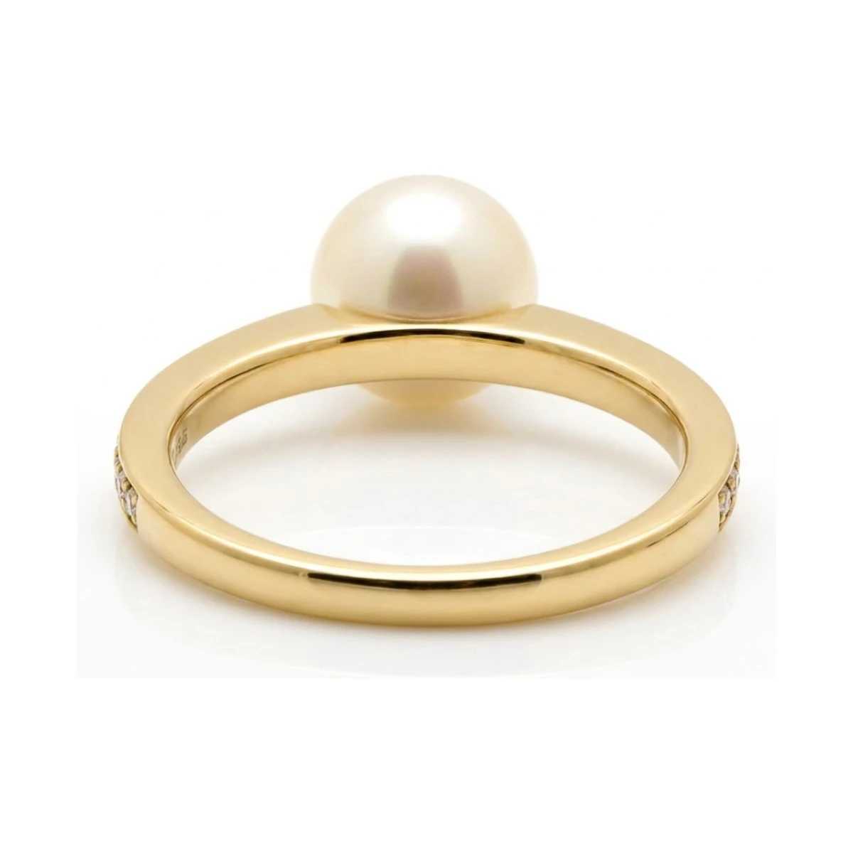 Freshwater Pearl & Diamond Contemporary Design Ring|9ct