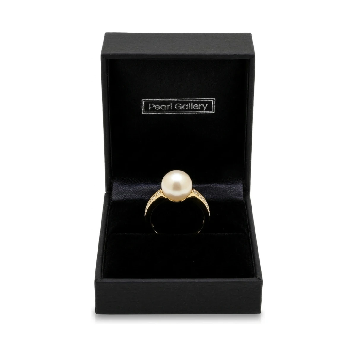 Freshwater Pearl & Diamond Contemporary Design Ring|9ct