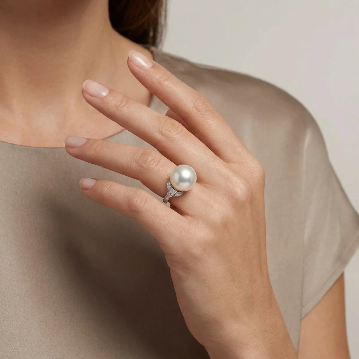 South Sea Pearl & Diamond Cocktail Ring|18ct