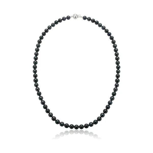 Black Akoya Pearl Necklace | AA+ Grade | 6.0-6.5 mm