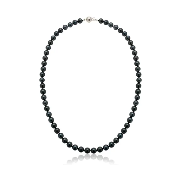 Black Akoya Pearl Necklace | AA Grade | 6.5-7.0 mm